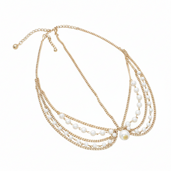 Pearl dangling boho head chain