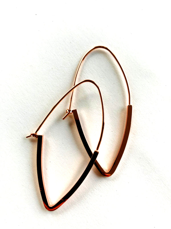 Oval hoops | Rose gold | Earrings