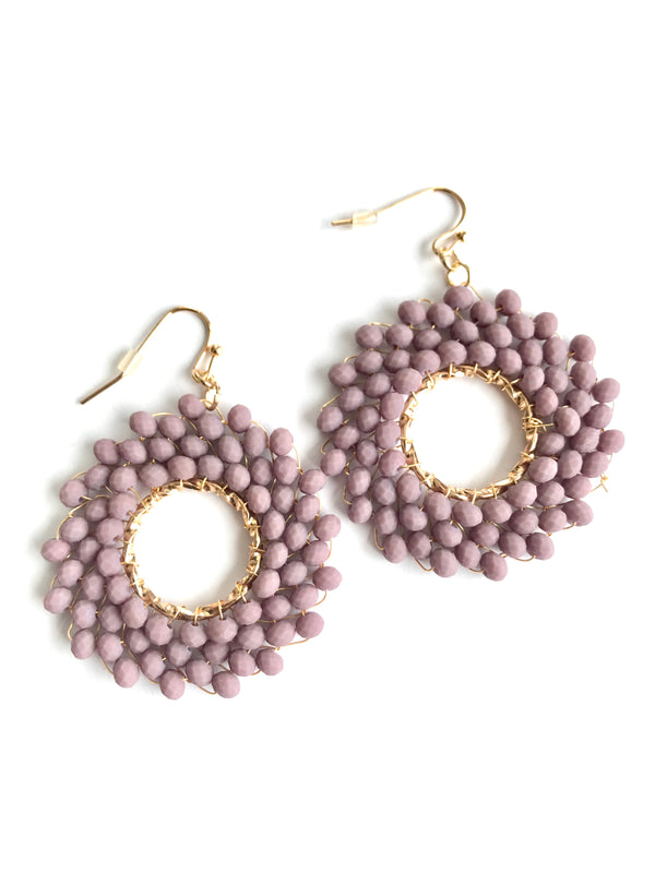 Purple Beads Earrings