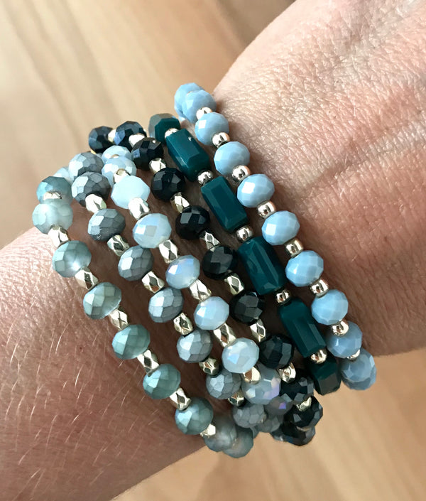 Green | Glass beads | Stretch Bracelet