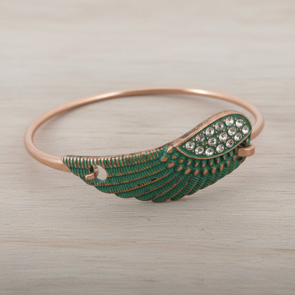 Angel Wings Cuff Bracelet — Patina