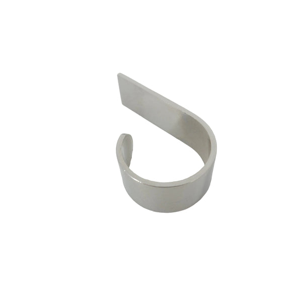 Silver ring on a white background