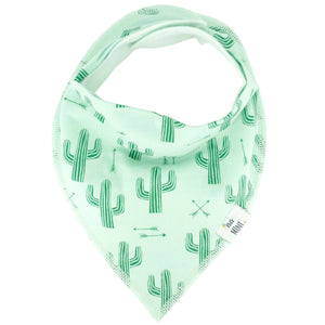 Mint green bandana with cactus pattern on a white background