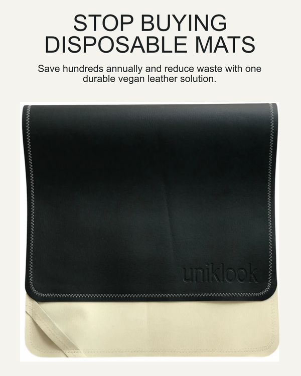 Vegan Leather Mini Mat — Black & Cream