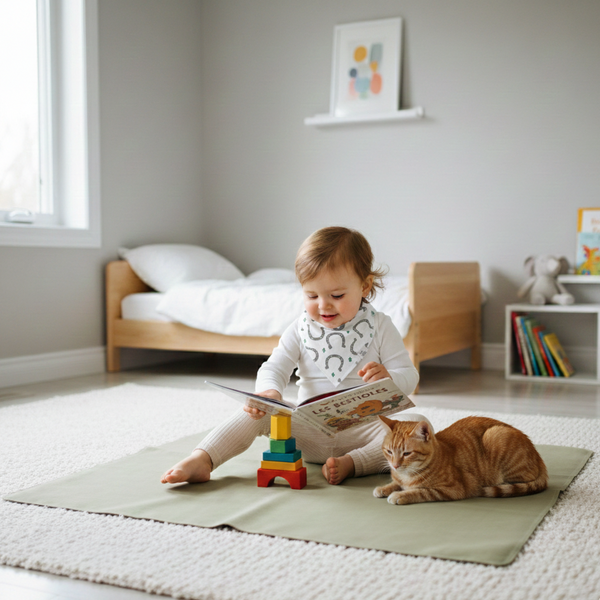 Tan+ nuage tapis 100% en cuir végétalien double face | tapis de jeux 