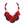 Charger l'image dans la galerie, A red beaded statement necklace with large circular shell-like discs and matching drop earrings, displayed on a plain white background.
