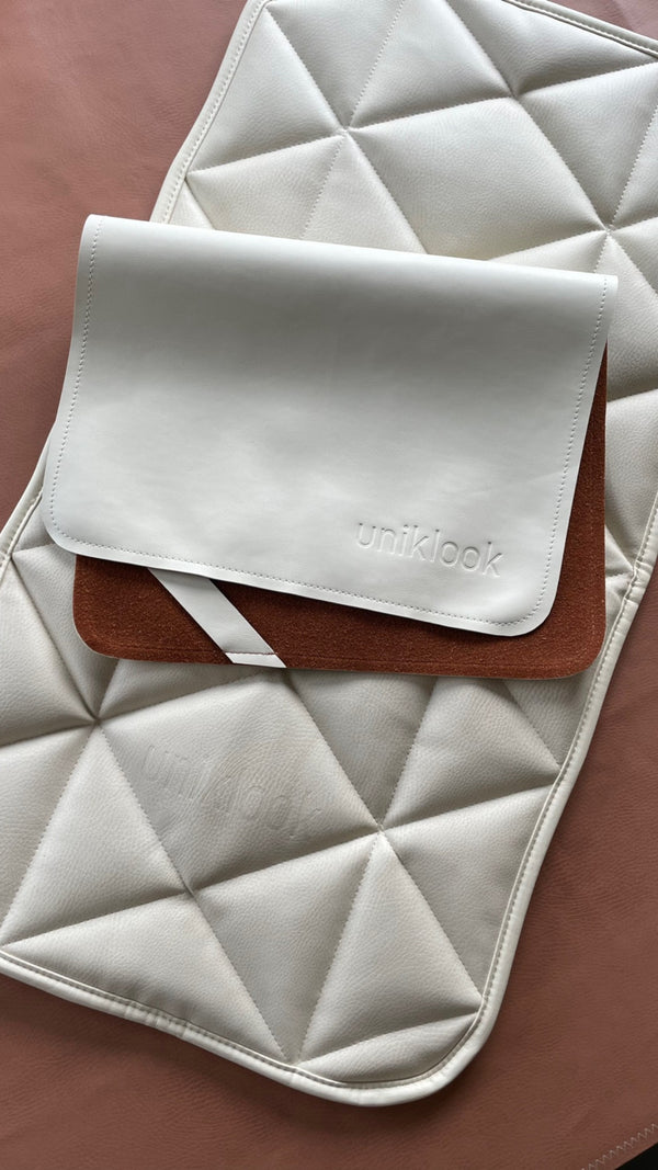 QUILTED LEATHER MAT | Cream