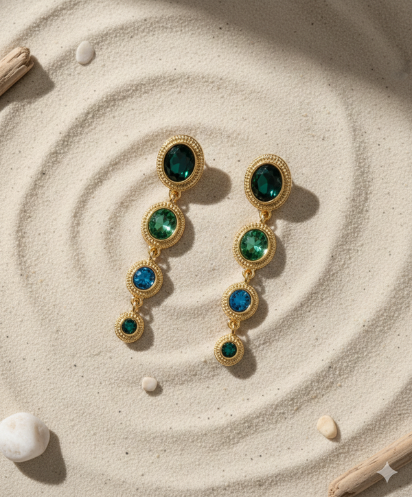 Blue & Green Chandelier Earrings