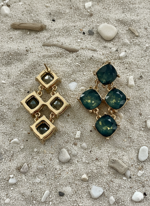 Iridescent Gem Dangling Earrings