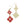 Charger l'image dans la galerie, Red enamel floral drop earrings showing front and gold tone back detail
