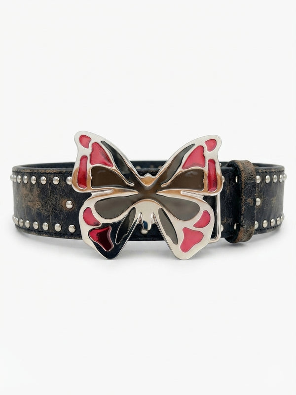 Exclusive Silver red & Black Butterfly Belt Buckle