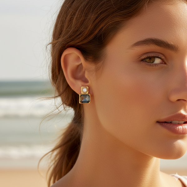 Mixed match elegant stud earrings