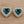Charger l'image dans la galerie, Matching teal heart earrings front view
