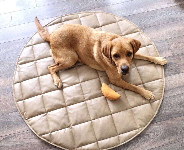 Dog blanket mat | 35'' |  Tan + Gray