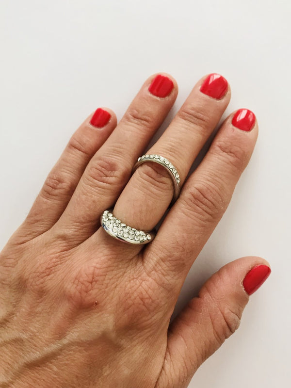 Gold + Rhinestones Statement Ring