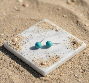 small turquoise gemstone studs earrings