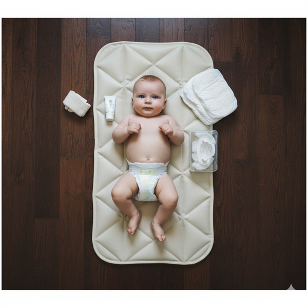 QUILTED LEATHER MAT | CREAM