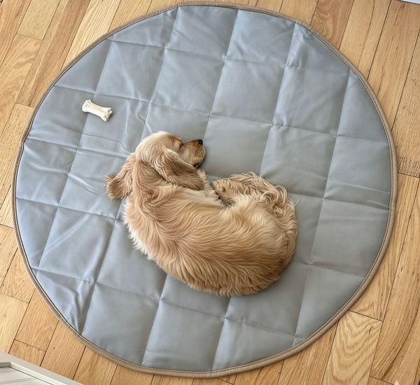 DOG TRAVEL BED | 47'' |  Tan + Gray