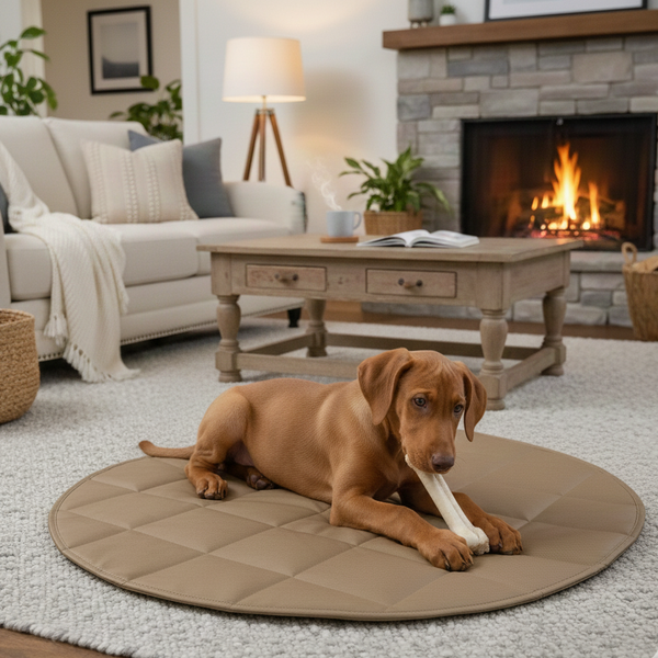 DOG TRAVEL BED | 47'' |  Tan + Gray