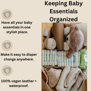 Vegan Leather | Caddy Diaper Bag | Tan