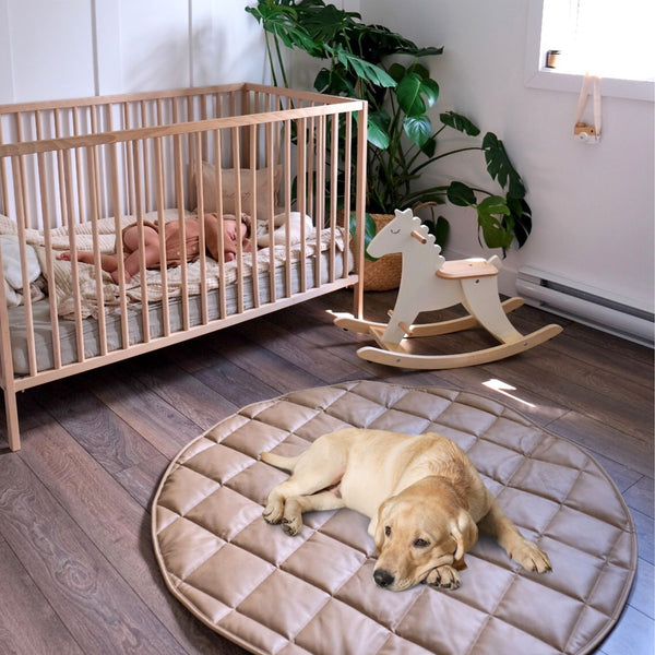 DOG TRAVEL BED | 47'' |  Tan + Gray