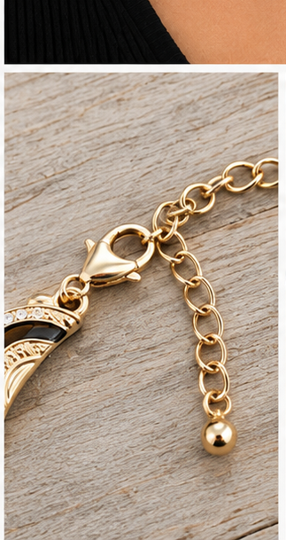 Gold choker lobster clasp extension chain closeup