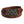 Load image into Gallery viewer, A brown leather belt with a large, ornate silver-tone metal buckle embellished with crystals, and the belt itself decorated with silver studs, coiled on a neutral gray background.
