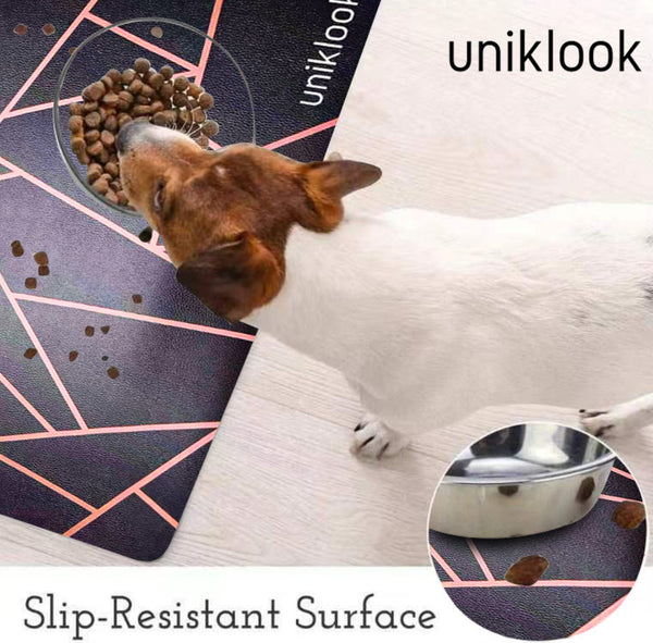 Pink Avant-garde design pet food mat