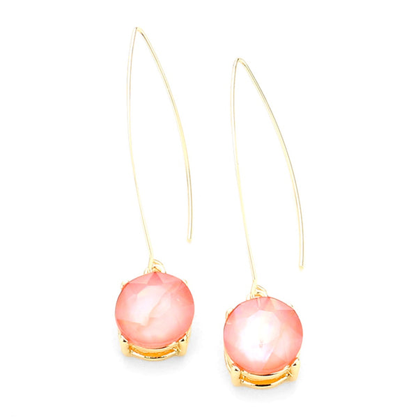 Gold + pink needle drop Earrings
