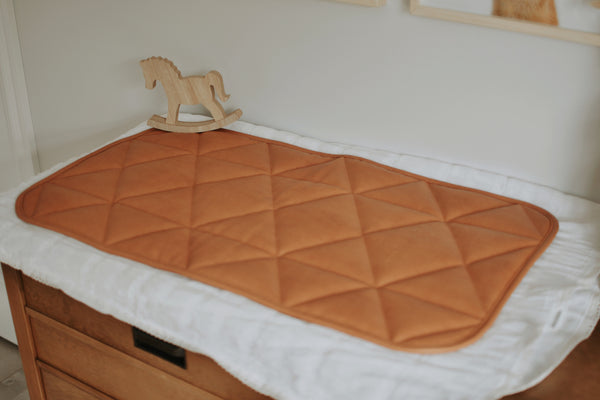 Pumpkin quilted Leather Mat 16"x30"