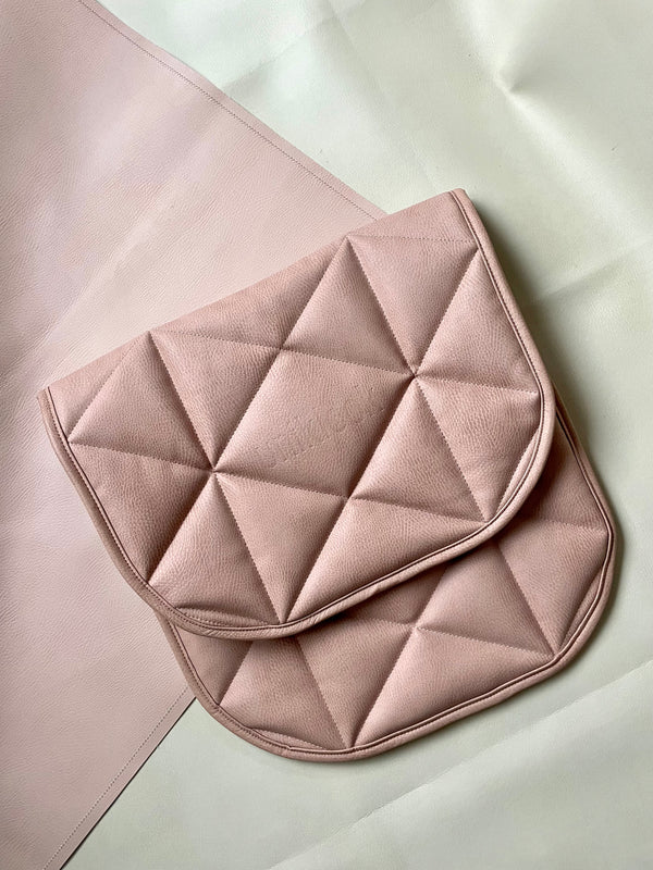 QUILTED LEATHER MAT | 16"X30" | BLUSH